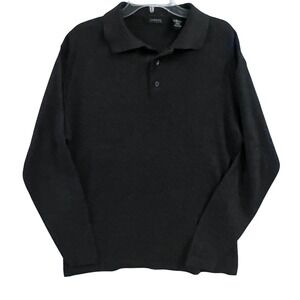 Cambridge Classics Mens Long Sleeve Polo Sweater Gray Size M‎ Merino Wool Blend